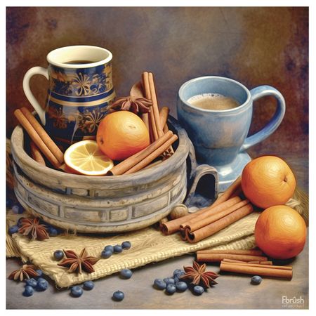 картина на холсте Утренний кофе 300х300мм