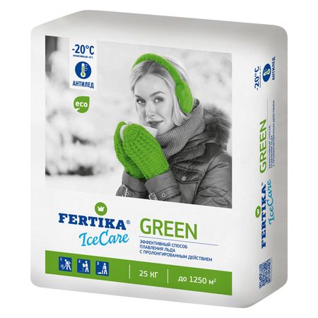реагент противогололедный FERTIKA IceCare Green -20°C 25кг