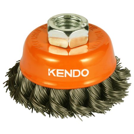 корщетка для УШМ KENDO 65мм чашеобразная витая сталь