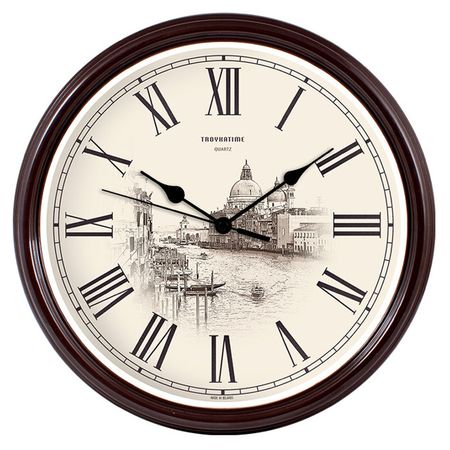 часы настенные 88884888 TROYKATIME D310мм пластик коричневый/бежевый часы настенные koopman 254х42мм коричневый полипропилен