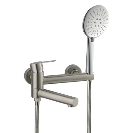 смеситель для ванны AQUEDUC поворотный нержавейка сатин картридж для смесителя aqueduc 35мм