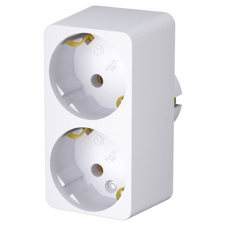 разветвитель 2 гнезда ФОТОН с/з 16А белый разветвитель эра 2 гнезда 2 usb 2400ma б з 10а белый