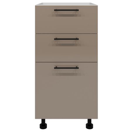 шкаф напольный Мокко глянец 820х400х504мм 3 ящика МДФ/ЛДСП