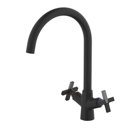 смеситель для кухни AQUEDUC 346654 двухручковый черный латунь смеситель для ванны aqueduc 346656 двухручковый длинный латунь