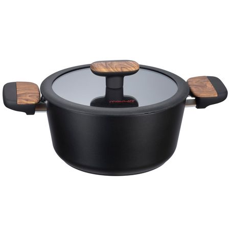кастрюля MOULIN VILLA Blackwood 4,2л 24см антипр.покр. кован.алюм. стеклянная крышка индукция