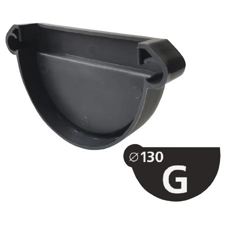 заглушка желоба IMPLAST G130/80 130 мм L/R графит