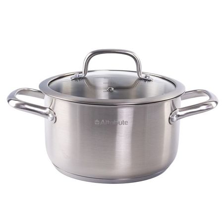 кастрюля ATTRIBUTE Ophelia 3,5л 20см нерж.сталь стеклянная крышка индукция посуды mallony mediano 6 предм 1 9 2 6 3 6л 16 18 20см нерж индукция