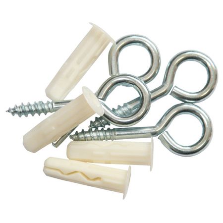 шуруп-кольцо 50x6x18мм с дюбелем 4шт блок для троса одинарный 50мм цинк нейлон шкив