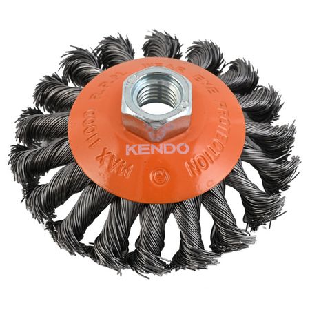 корщетка для УШМ KENDO 100мм плоская витая сталь корщетка для ушм vira 100мм чашеобразная латунированная