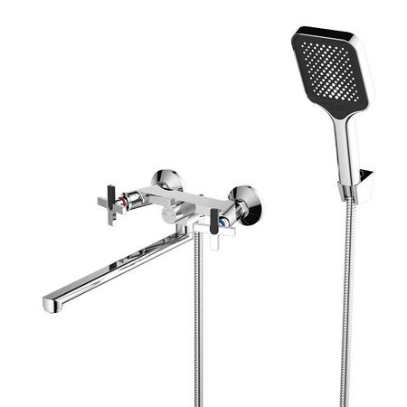 смеситель для ванны AQUEDUC 346649 двухручковый длинный хром латунь