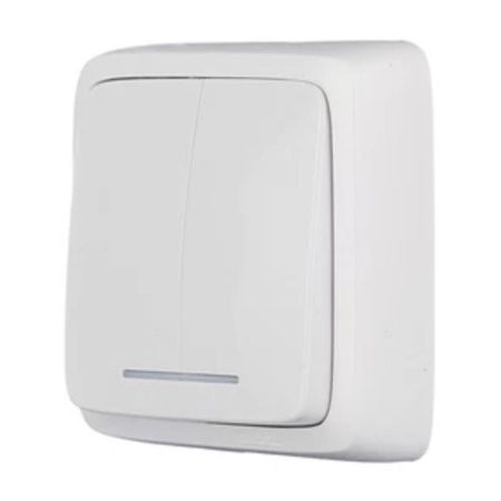 выключатель 2-клавишный HEGEL Alfa Slim с индикацией белый трех ная флейта для alfa romeo stelvio giulia 159 156 giulietta 147 mito spider gt