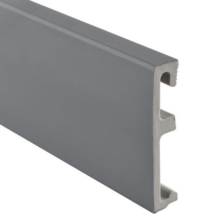 плинтус SALAG ALPHA Серый 2400x80мм ударопрочный ПВХ микроскоп 64x 2400x для