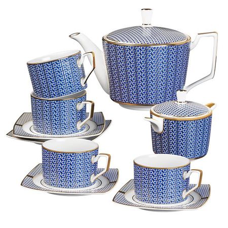 набор чайный ESPRADO Eterna Arctic 4/10 220мл костяной фарфор, золото