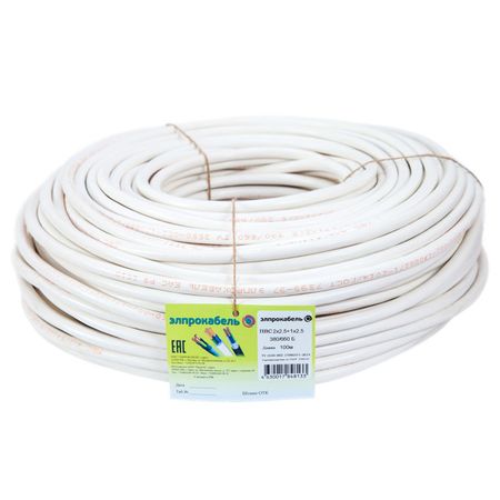 кабель ПВС ЭлПроКабель гибкий круглый 3х2,5 ГОСТ 100м белый huano микропереключатель кнопки мыши 90м 100м