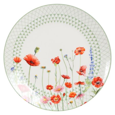 тарелка TODELIA Маки 20,3см десертная костяной фарфор