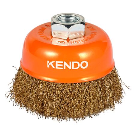 корщетка для УШМ KENDO 75мм 0,3мм чашеобразная витая сталь корщетка для ушм vira 75мм чашеобразная латунированная