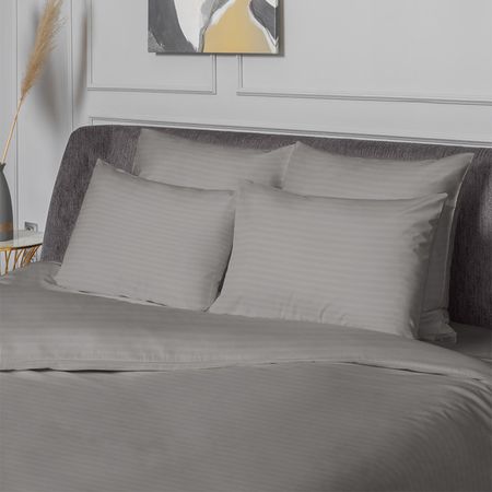 комплект наволочек VEROSSA Страйп/Stripe 50х70см 2шт сатин-страйп серый, арт.735946 пододеяльник cottonika 145х215см сатин страйп серый арт пд1 5стр сер