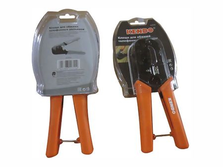 клещи KENDO для обжима телефонных разъемов 5 шт резиновые чехлы для разъемов tyco dj7021 1 5