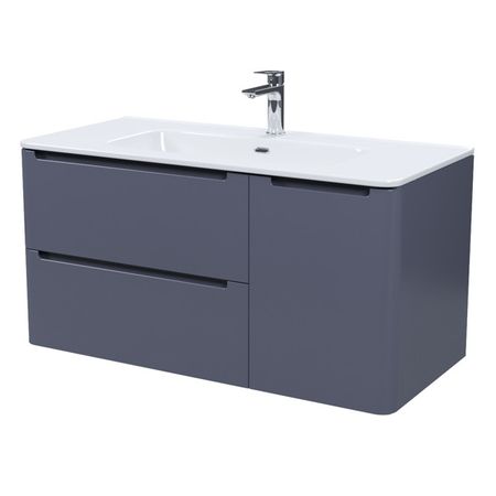 тумба с раковиной подвесная IDDIS Edifice 100см темно-серый