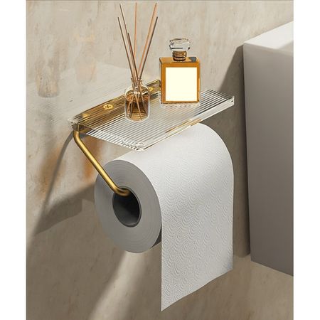 бумагодержатель открытый с полкой золото прозрачный бумагодержатель wess istad открытый никель