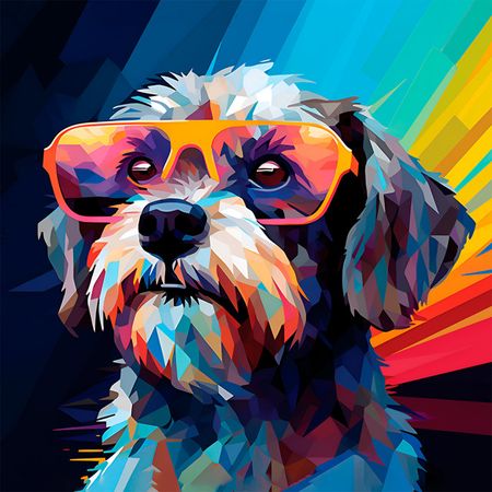 картина на холсте Собака Поп-Арт 300х300мм ковёр faviora 3d иллюзия собака