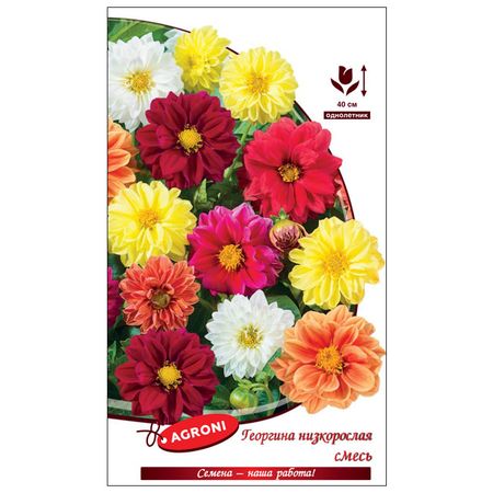 семена Георгина однолетняя низкорослая смесь АГРОНИ 0,3г