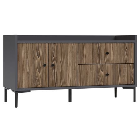 тумба ТВ Teravvio с закрытыми полками 1216х450х650мм графит/сосна глэм ЛДСП