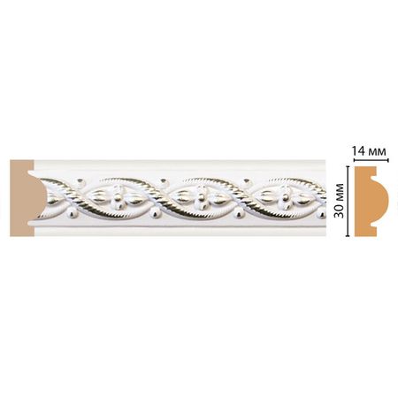 молдинг DECOMASTER 30х13х2400 мм белый полистирол, арт.157-7D молдинг decomaster 51х11х2400 мм полистирол арт 156 6