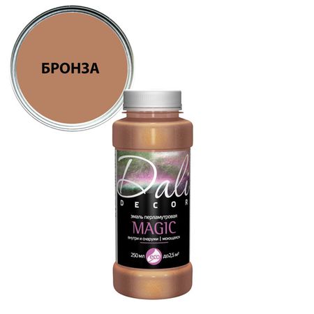 эмаль акриловая DALI Decor Magic декоративная 0,25л перламутровая бронза, арт.20523 эмаль акриловая dali decor magic декоративная 0 25л перламутровая жемчуг арт 20528