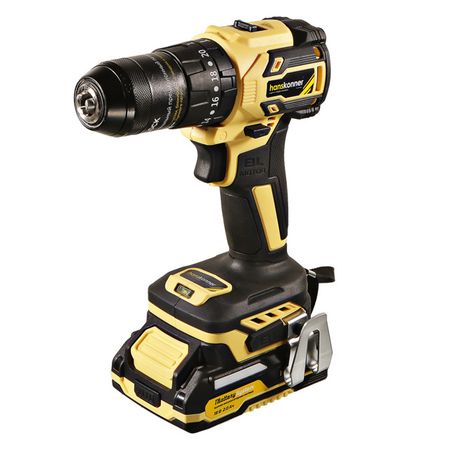 дрель-шуруповерт ударная HANSKONNER HCD2065BLIC 18В 2,0Ач 2АКБ бесщеточный аккумуляторный беспроводной шуруповерт ludyvi bl150 21в 13мм