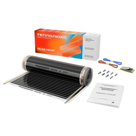 комплект плёночного тёплого пола ТЕПЛОЛЮКС SlimHeat - 440/0,5 - 2 пленочные зажимы для подогрева пола специальные серебряные разъемы minco heat зажимы для электрического подогрева пола пленка аксессуары