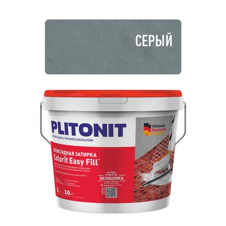 затирка для швов PLITONIT Colorit EasyFill эпокс. 1-10мм 2кг серая затирка для швов plitonit colorit easyfill 1 10мм 1кг бежевая