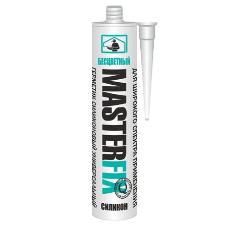 герметик силиконовый MASTERFIX универсальный 280мл бесцветный, арт.9005 герметик силиконовый bostik perfect seal универсальный 280мл прозрачный арт bok638530p