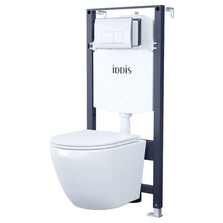 комплект инсталляции IDDIS Basic 3в1 унитаз клавиша глянцевый белый