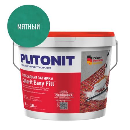 затирка для швов PLITONIT Colorit EasyFill эпокс. 1-10мм 2кг мятная затирка для швов plitonit colorit easyfill 1 10мм 1кг бежевая