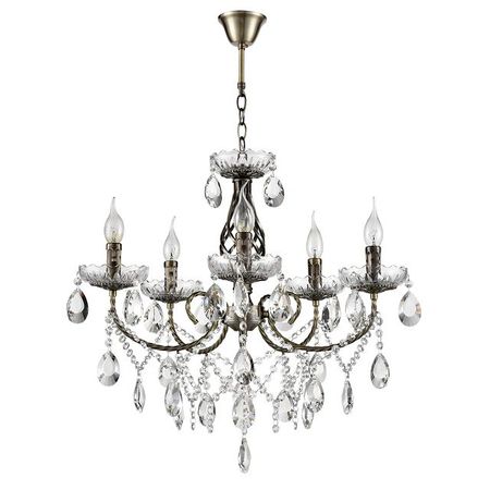 люстра подвесная LUMION Classi E14 5х40Вт металл хрусталь бронза люстра подвесная lumion santiago 6х60вт e27 металл