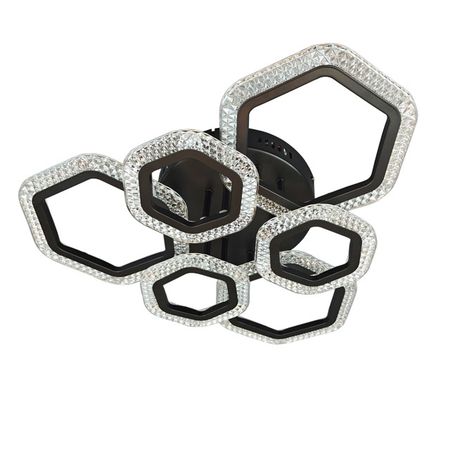 люстра потолочная светодиодная JUPITER Гексагон 96Вт RGB черный