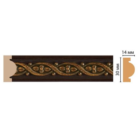 молдинг DECOMASTER 30х13х2400 мм коричневый полистирол, арт.157-1 молдинг decomaster 51х11х2400 мм полистирол арт 156 6