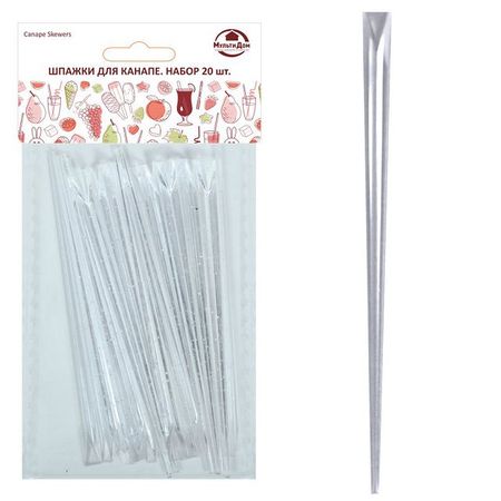 пики для канапе MULTIDOM Кристалл 20шт 9см пластик