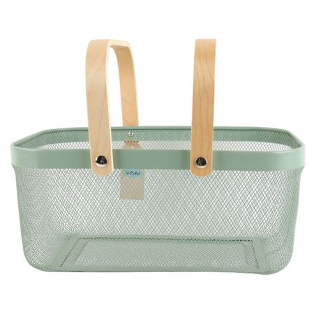 корзина для хранения TODELIA Thorm 400х210х180мм с ручкой металл/дерево зеленая шкатулка todelia seasons 24х17 6х7см дерево