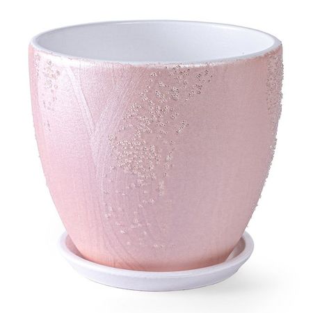 горшок керамический с поддоном Фрост 2,5л d18 h16см  розовый