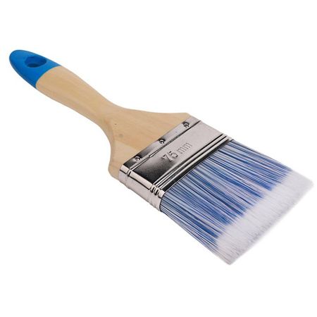 кисть плоская TOOLBERG Лазурит-Эксперт искусственная щетина деревянная рукоятка 75мм, арт.0112415