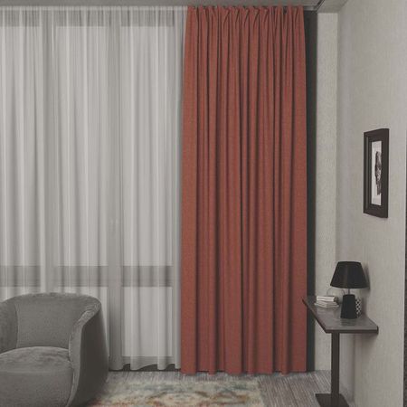штора портьерная на шт.ленте GARDEN димаут 200х280см терракотовая, арт.сw538636V15