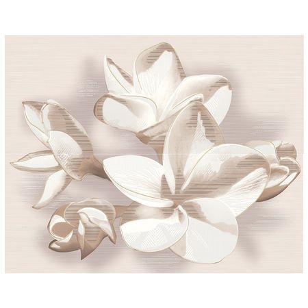 панно настенное AZORI Amati plumeria beige (из 2 пл) 50,5х40,2 бежевый каша овсяная увелка клубника со сливками 5х40 г