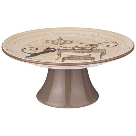 блюдо для торта AGNESS Парижские коты 22х11см на ножке доломит тарелка agness парижские коты обеденная 26см доломит