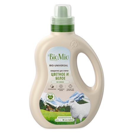 гель для стирки BIOMIO Цветное и белое 900мл концентрат гель для стирки biomio деликатные ткани 900мл концентрат