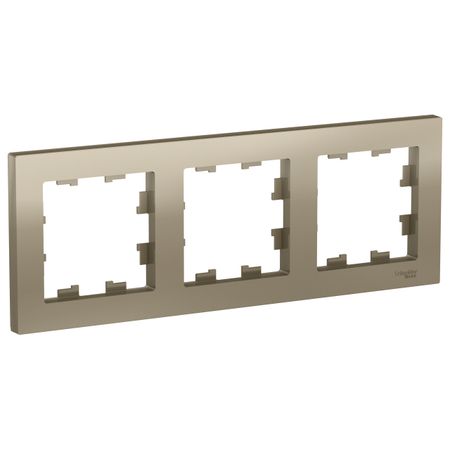рамка 3 поста Atlas Design шампань переключатель 1 клавишный atlas design шампань