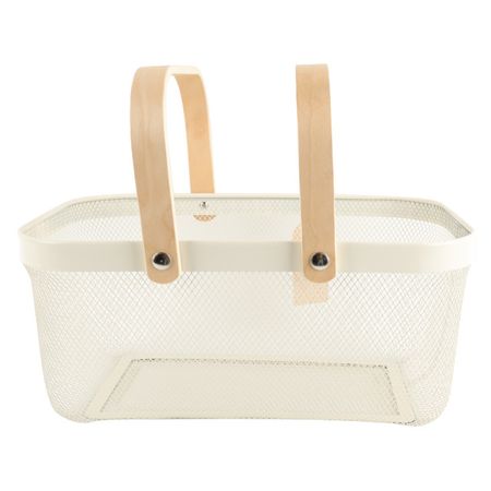 корзина для хранения TODELIA Thorm 400х210х180мм с ручкой металл/дерево белая шкатулка todelia seasons 24х17 6х7см дерево