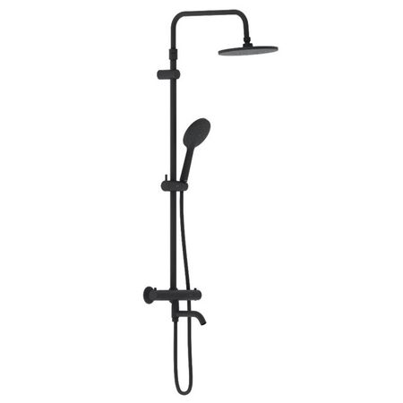 система душевая Damixa Jupiter 977810300 с термостатом, чёрная мыльница настенная damixa jupiter аллюминий