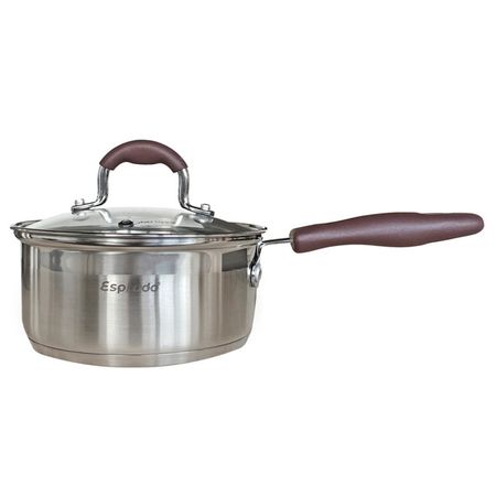 ковш ESPRADO Toffee 1,5л 16см нерж.сталь стекл.крышка индукция ковш walmer stonehenge 1 3л 16см алюминий стекл крышка индукция